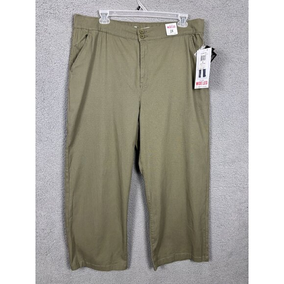 Celebrity Pink Women's Plus Size Junios' Hi-Rise Wide Leg Pants 2X Green NWT's - Picture 1 of 8